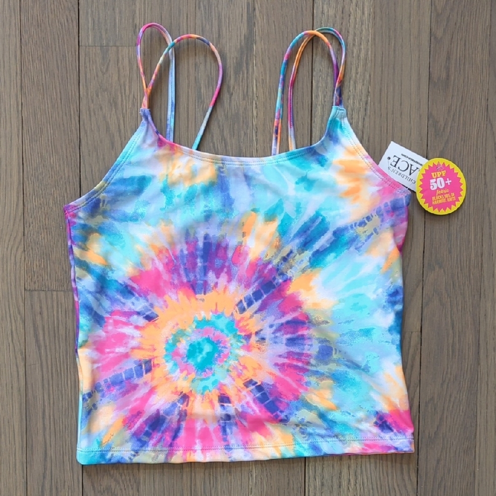 Children's Place Girls Tie-Dye Spaghetti Strap Tankini Swim Top - Multicolor